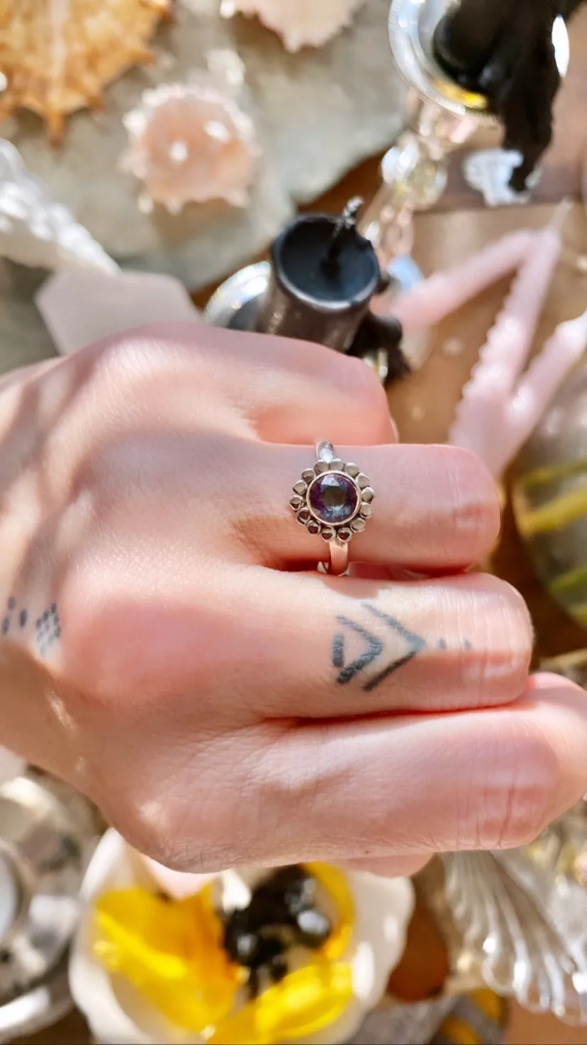 Prsten kytička s mystickým topazem - 20mm