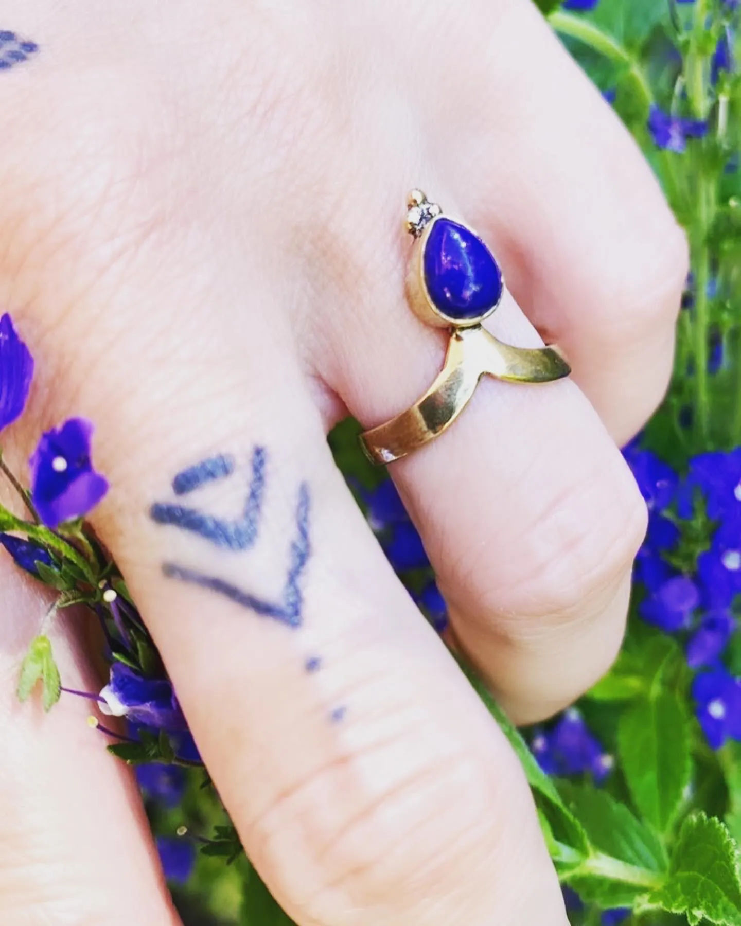 Prsten s lapisem lazuli - 19mm