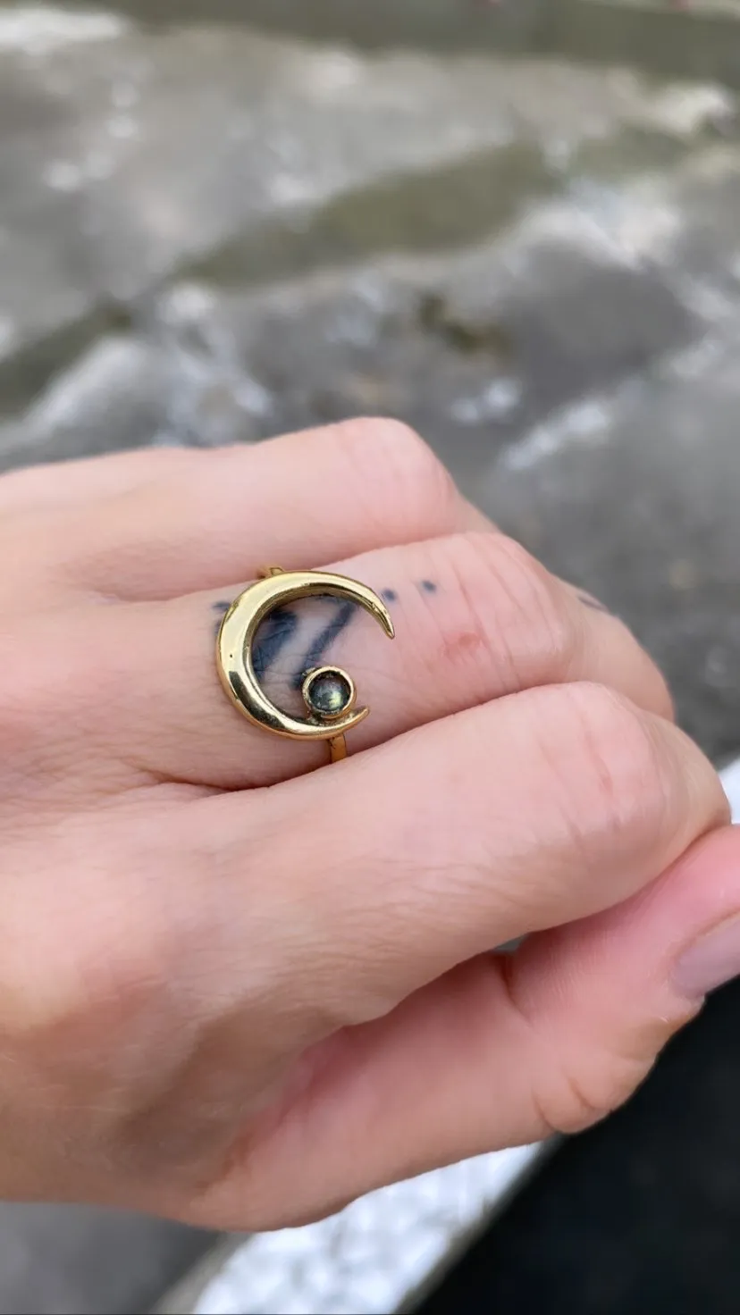 Prsten Luna s labradoritem - 19mm