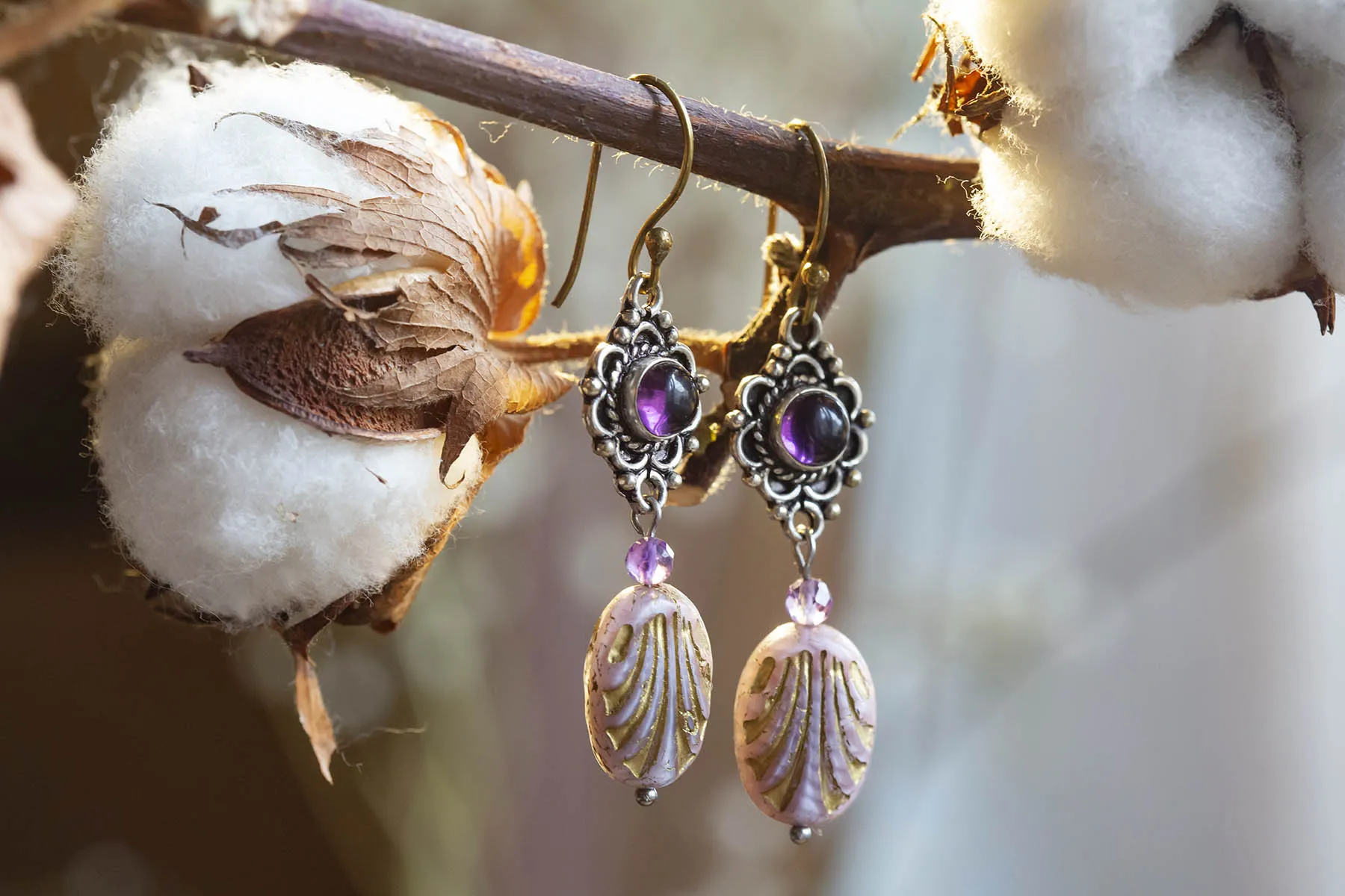 Náušnice s drahokamem - Tygří oko