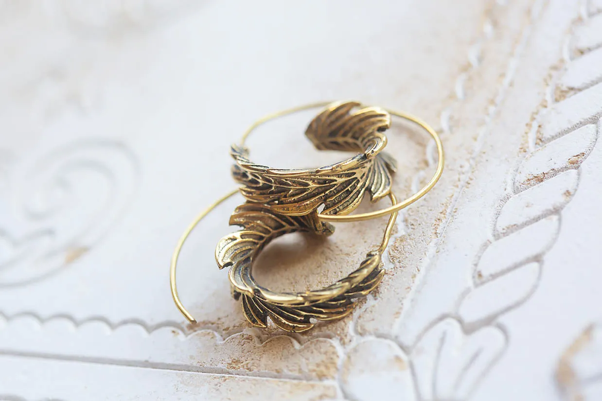 Náušnice pírko ve spirále