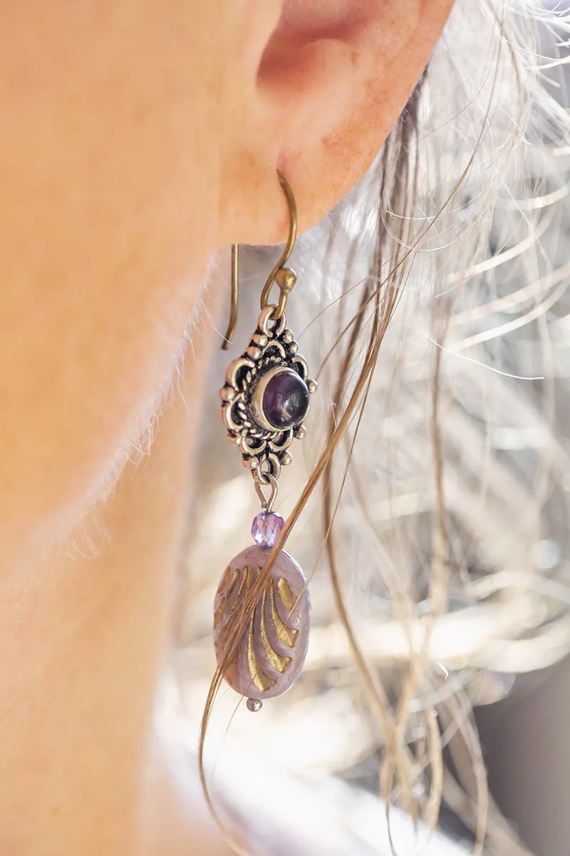 Náušnice s drahokamem - Tygří oko