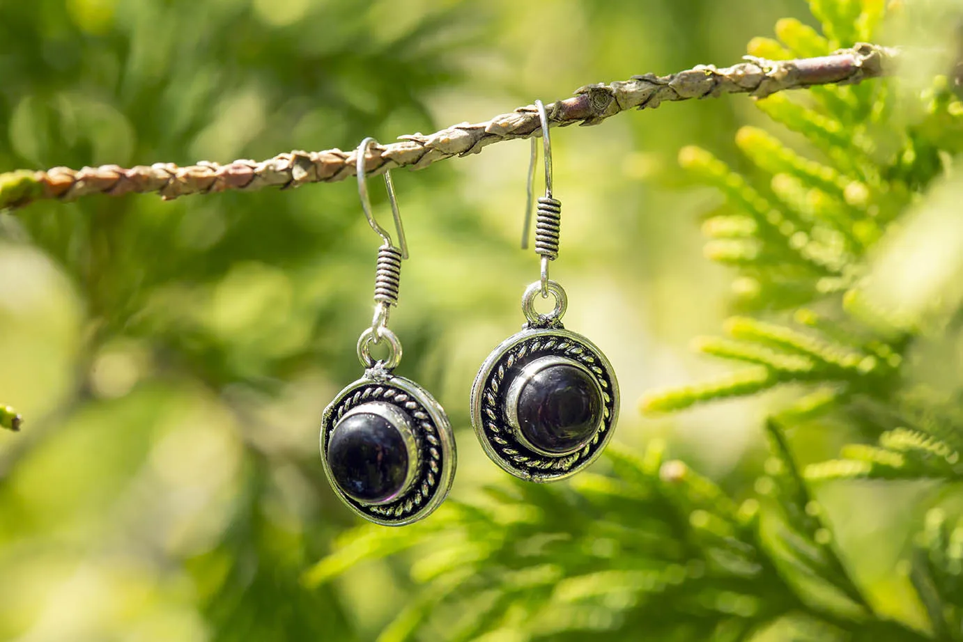 Náušnice drahokam - Tygří oko