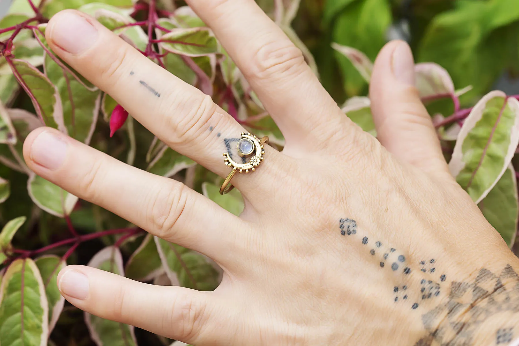 Prsten luna s měsíčním kamenem - 19mm