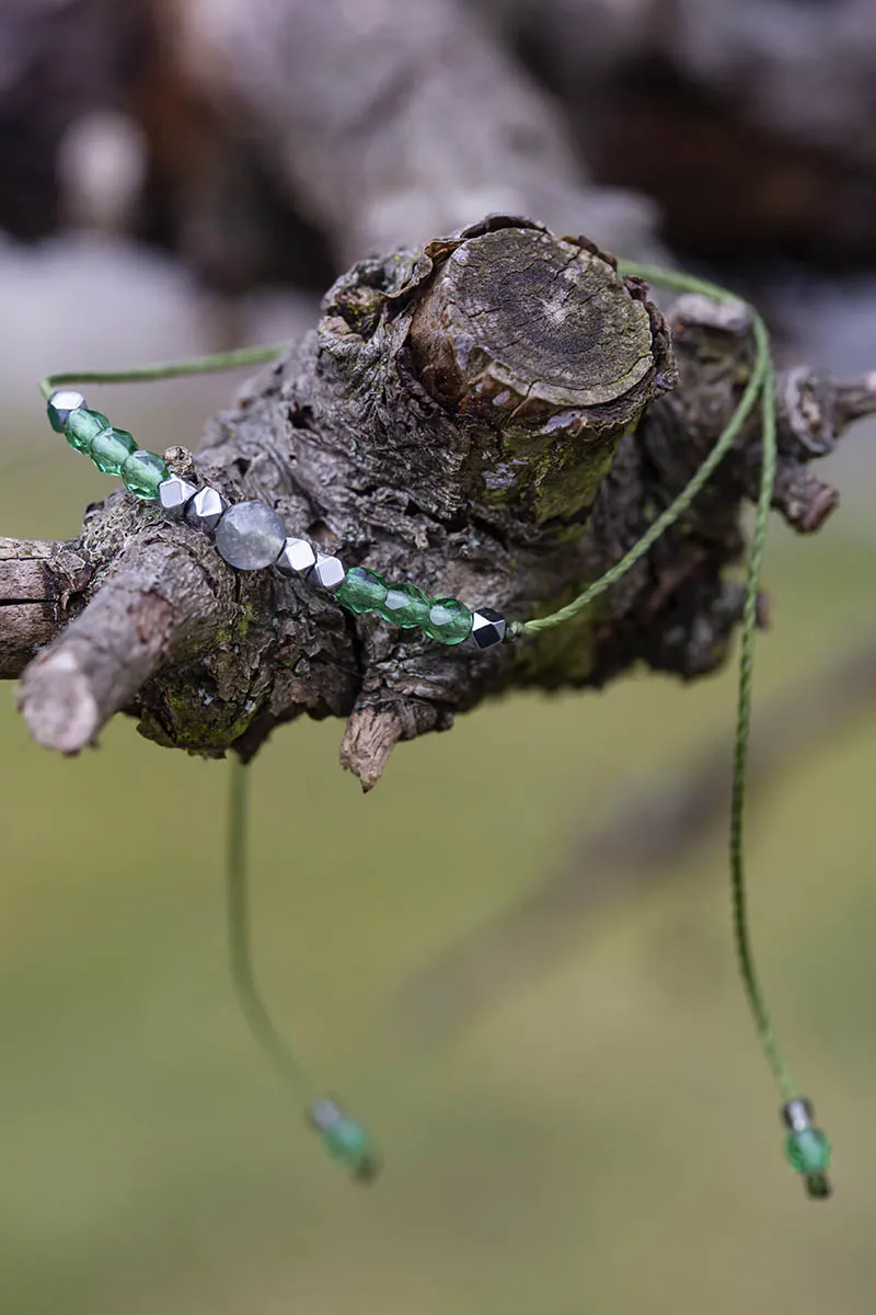 Náramek s labradoritem a hematity