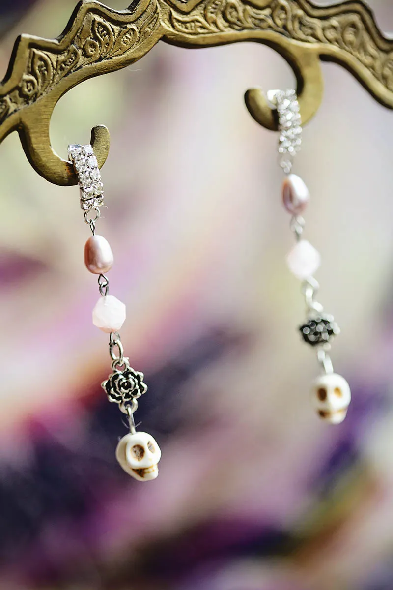 Náušnice harajuku lebky