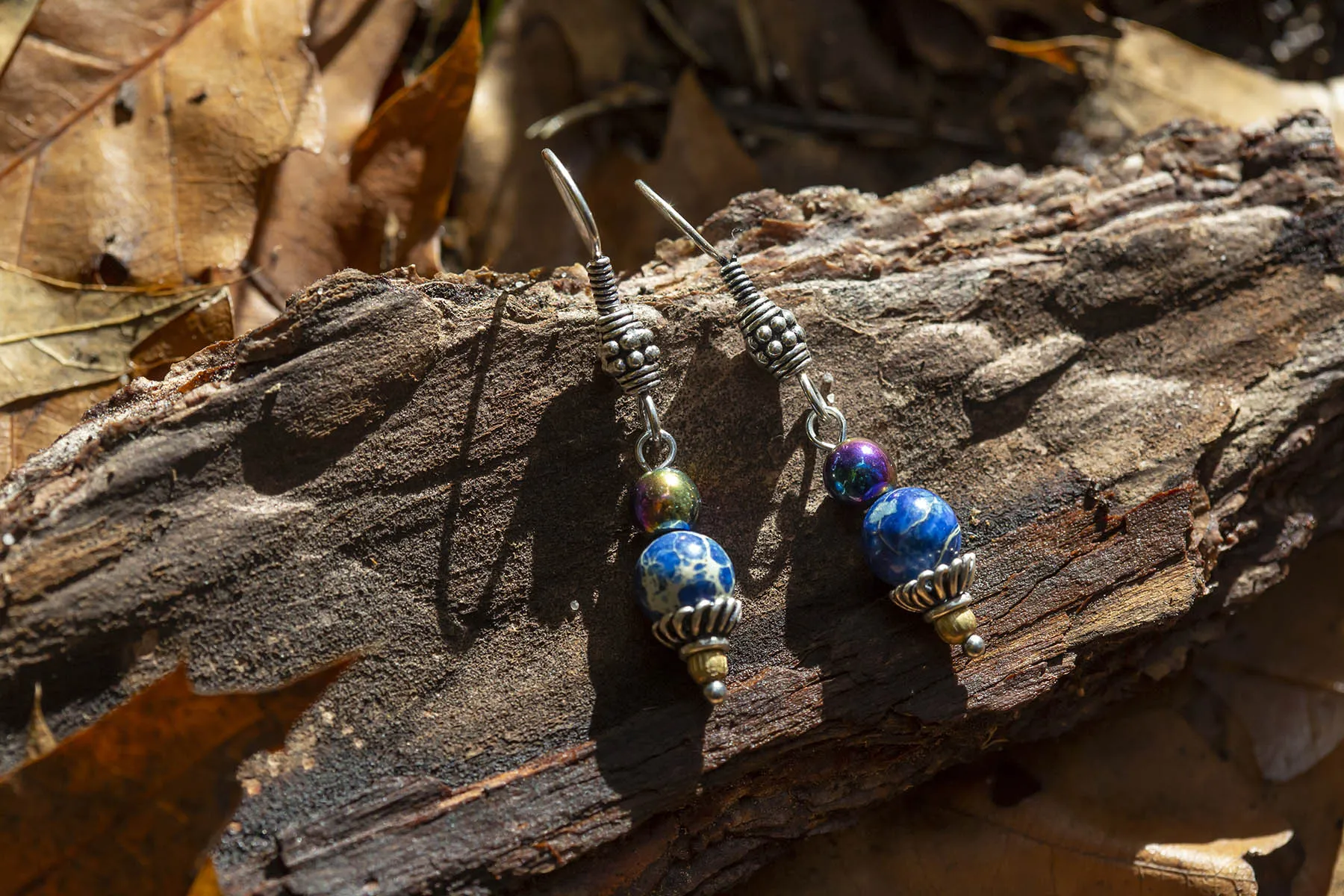 Náušnice s jaspisem a hematitem