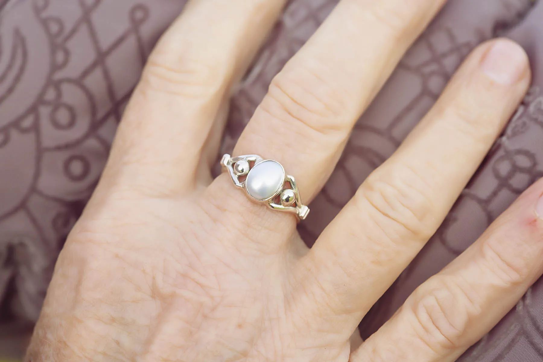 Prsten s perlou - 20mm