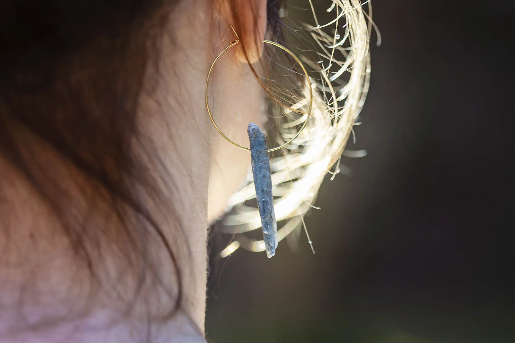 Náušnice s kyanitem