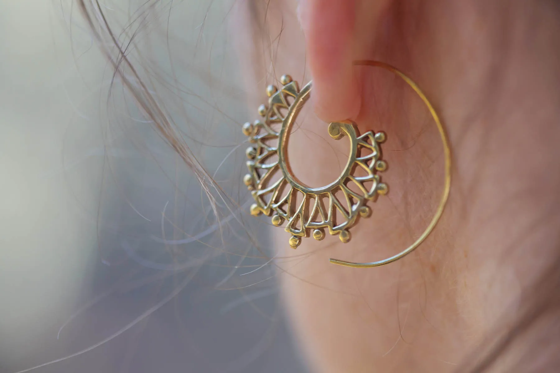 Náušnice zdobená spirála