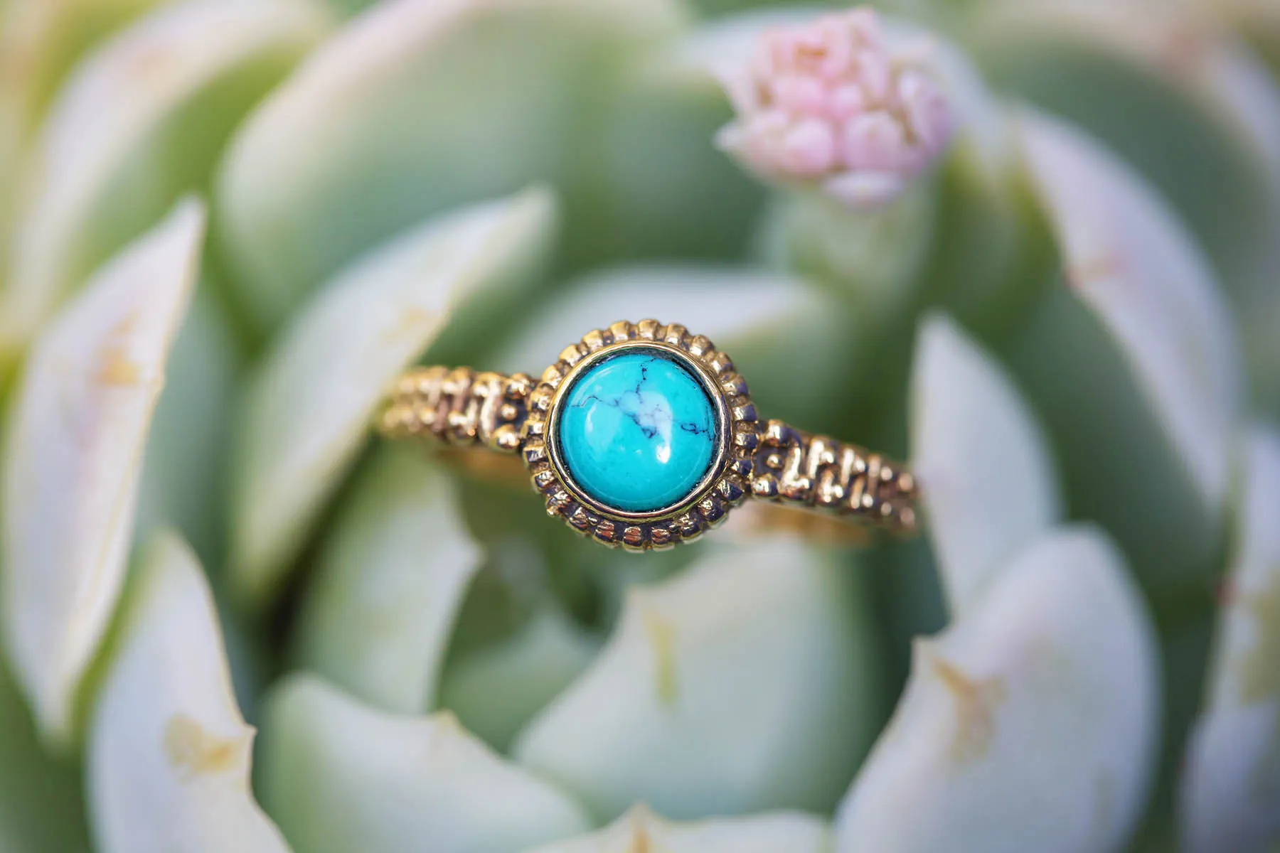 Prsten s drahokamem - Aventurin / 16mm