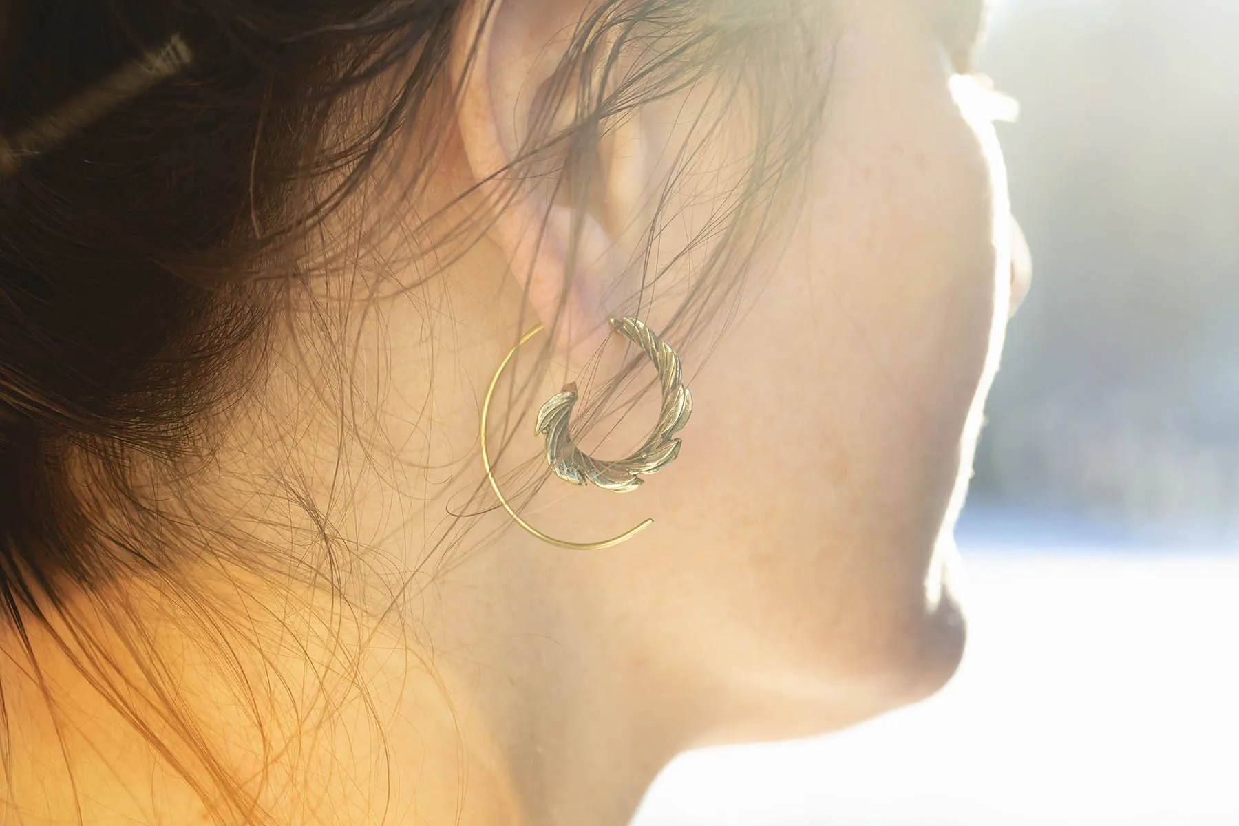 Náušnice pírko ve spirále