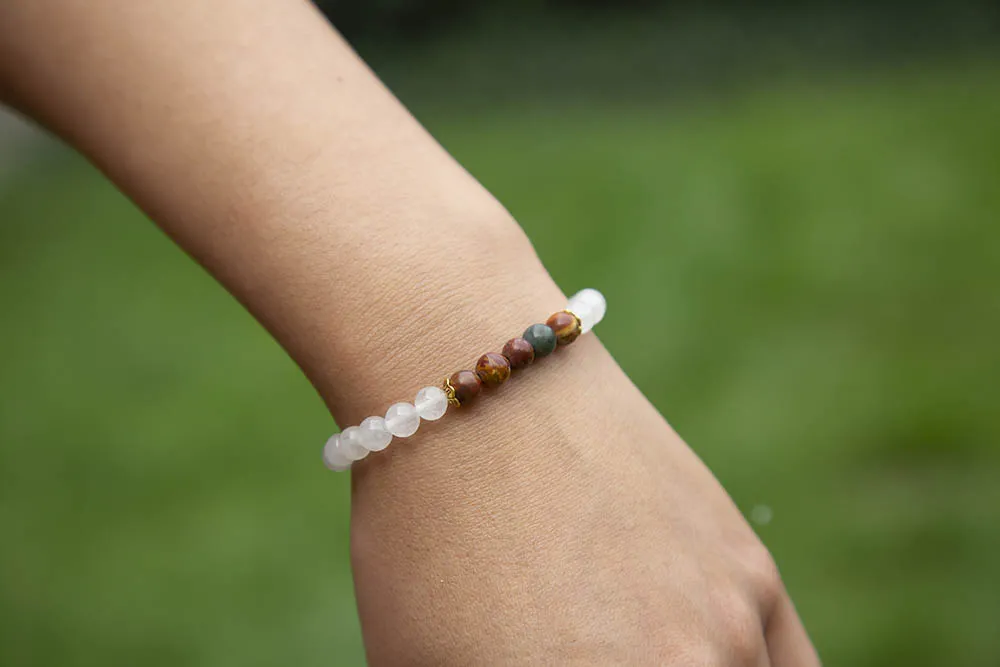 Náramek s jaspisem a jadeitem