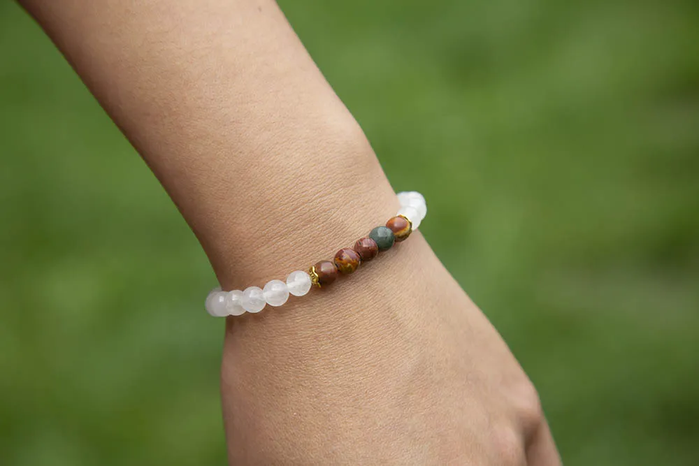 Náramek s jaspisem a jadeitem