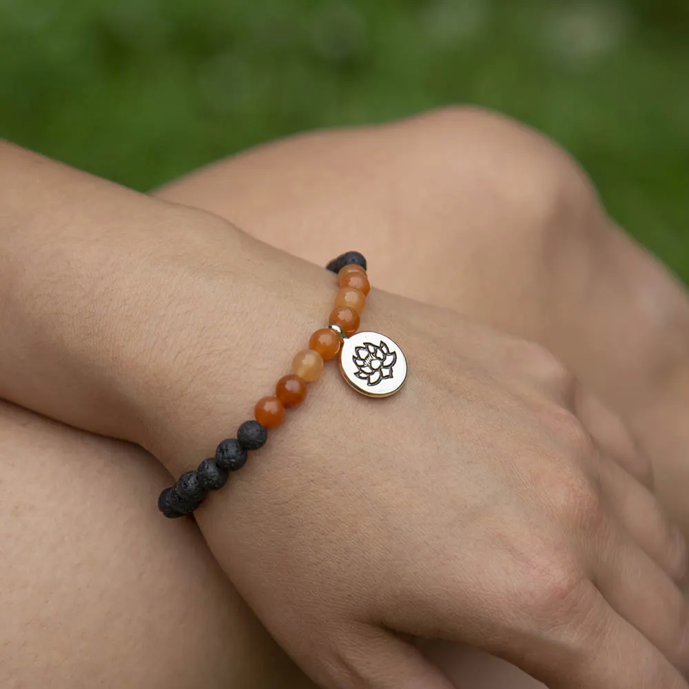 Náramek s karneolem a lávou