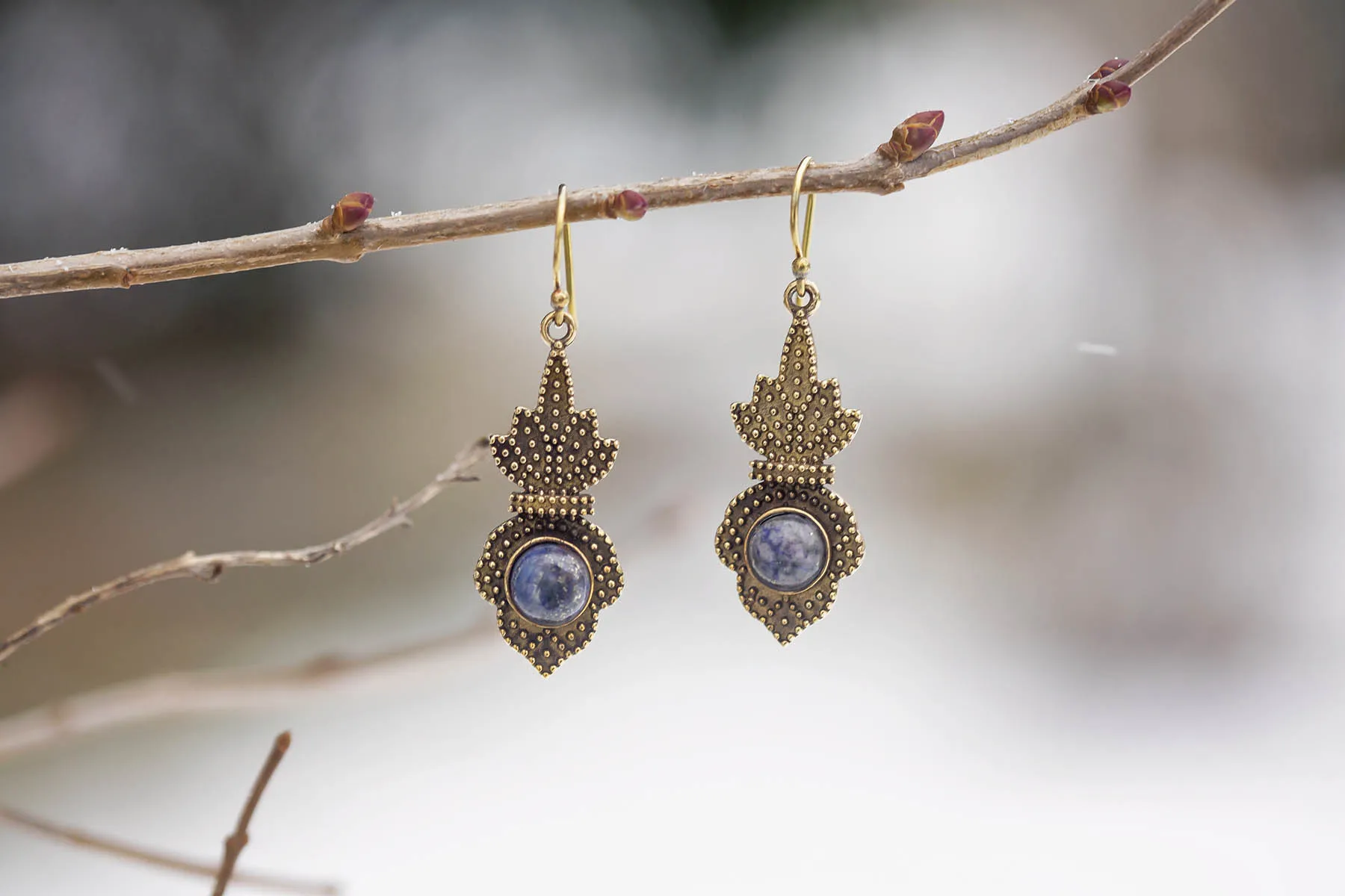 Náušnice drahokam ve zdobení - Tygří oko