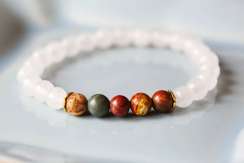 Náramek s jaspisem a jadeitem