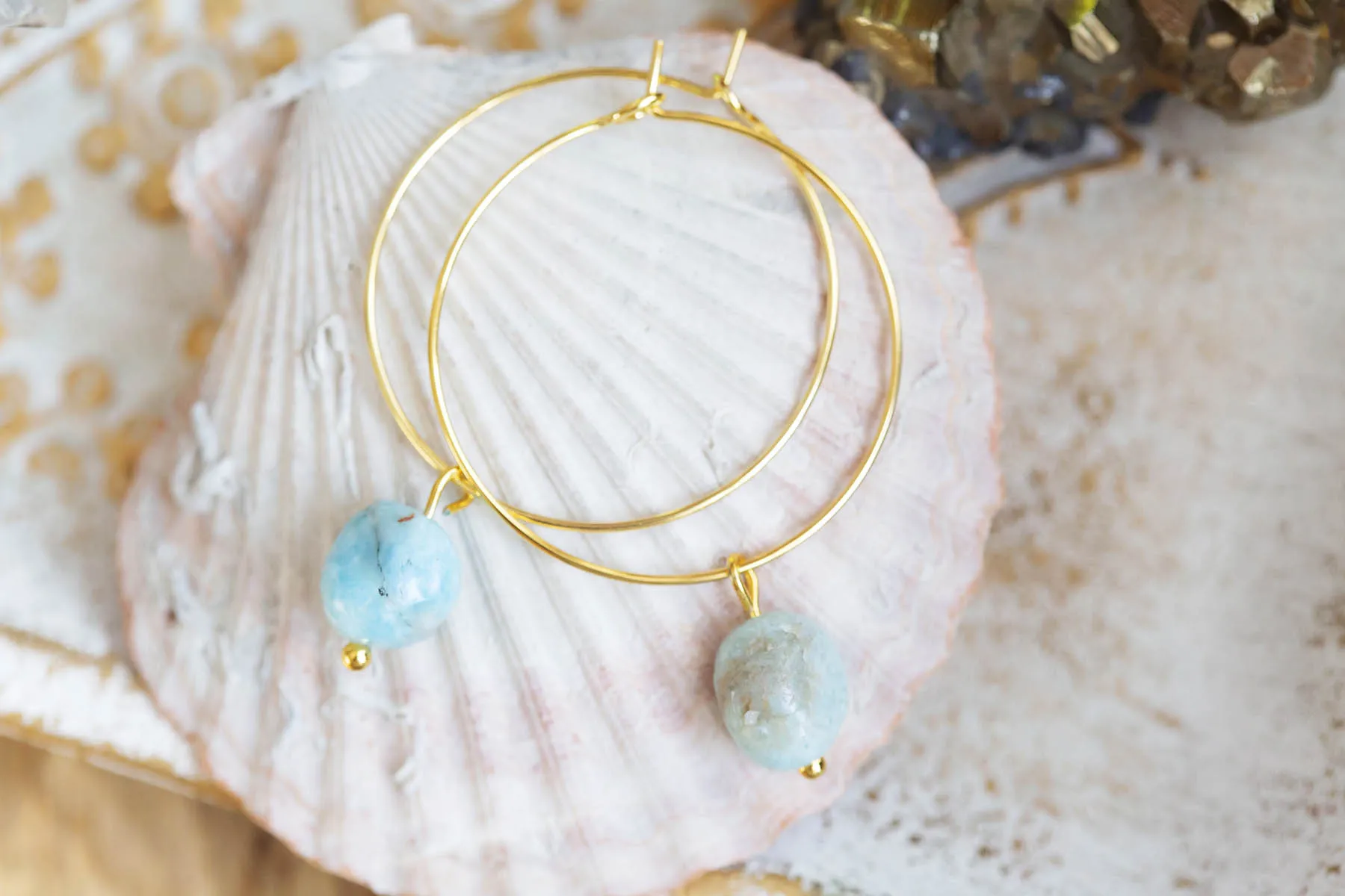 Náušnice s larimarem