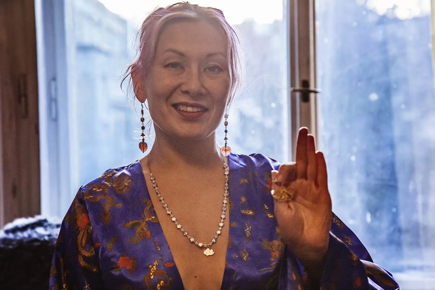 Náušnice srdce s obsidiánem