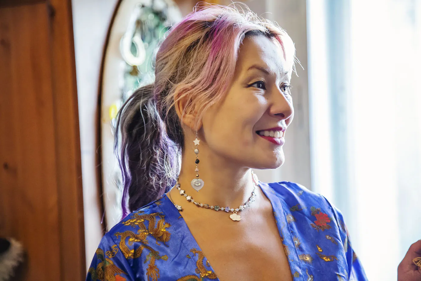 Náušnice srdce s obsidiánem