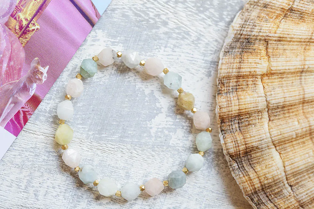 Náramek s morganitem - S