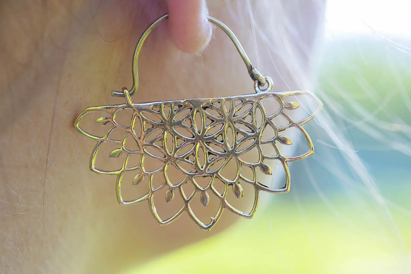 Náušnice květ života - Zlatá