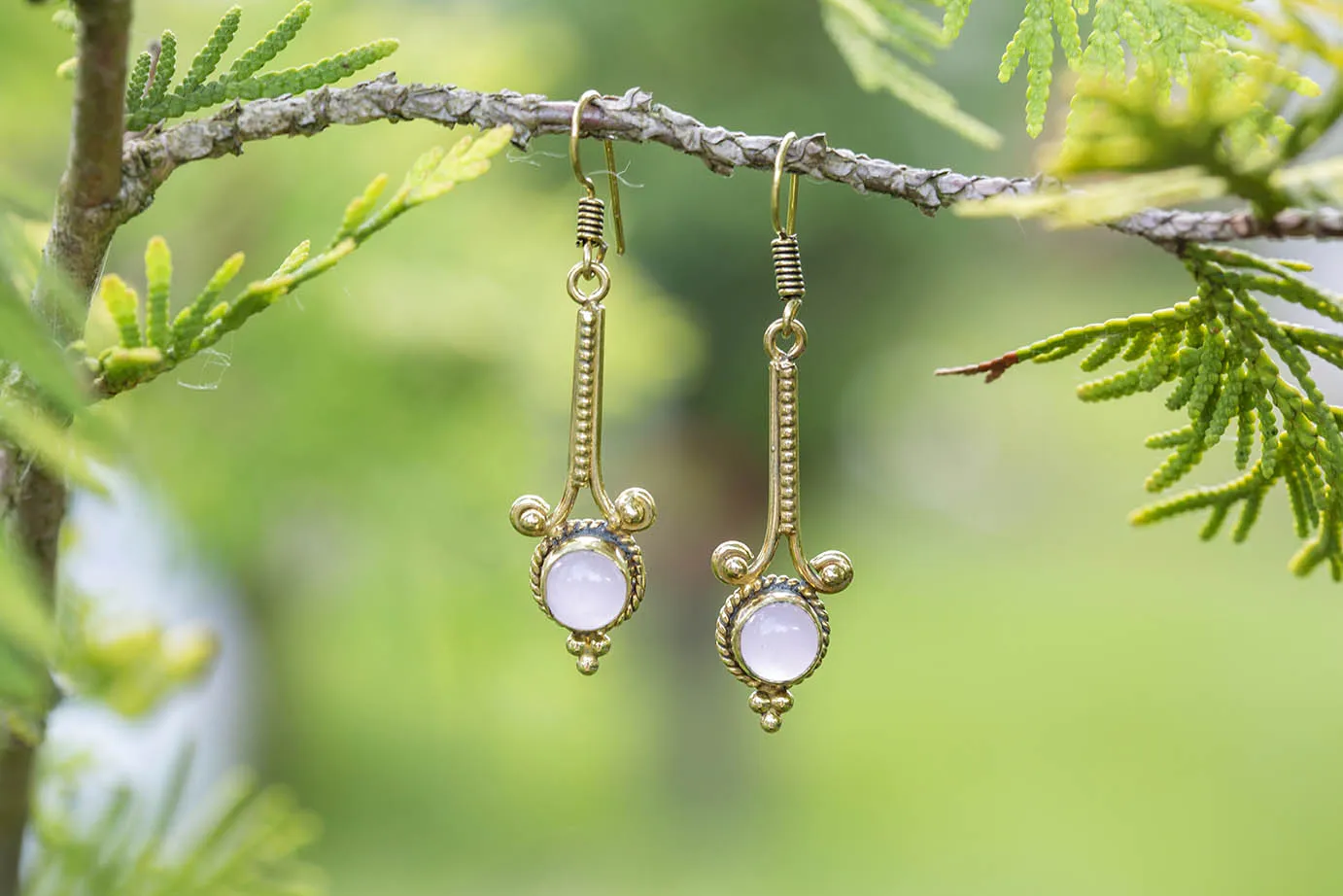 Náušnice s drahokamem - Tygří oko