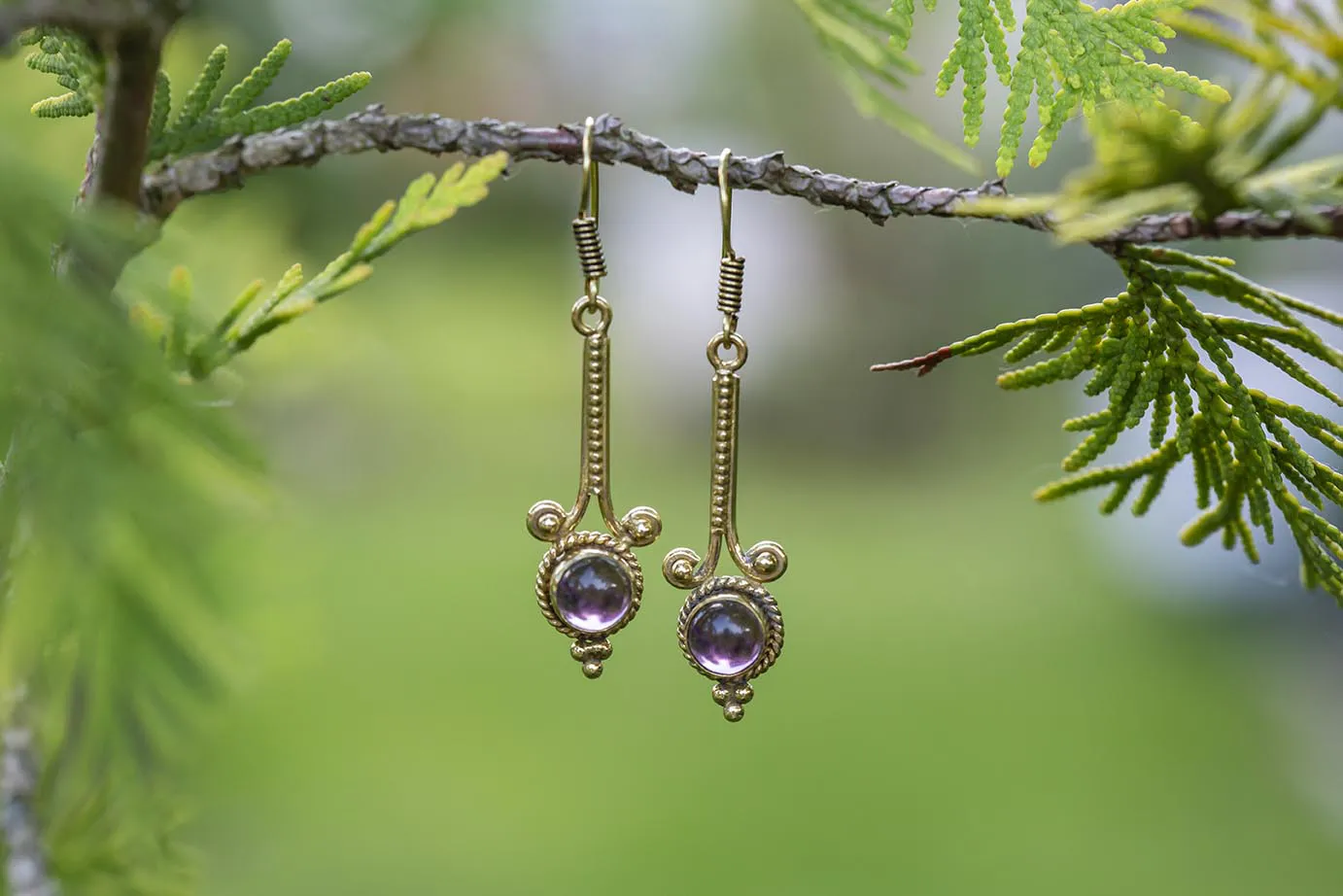 Náušnice s drahokamem - Tygří oko