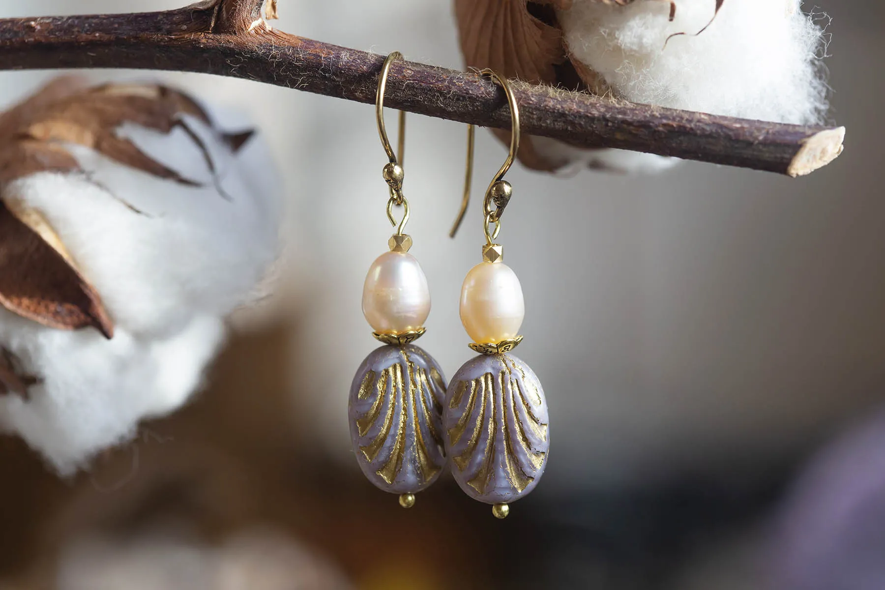 Náušnice říční perly