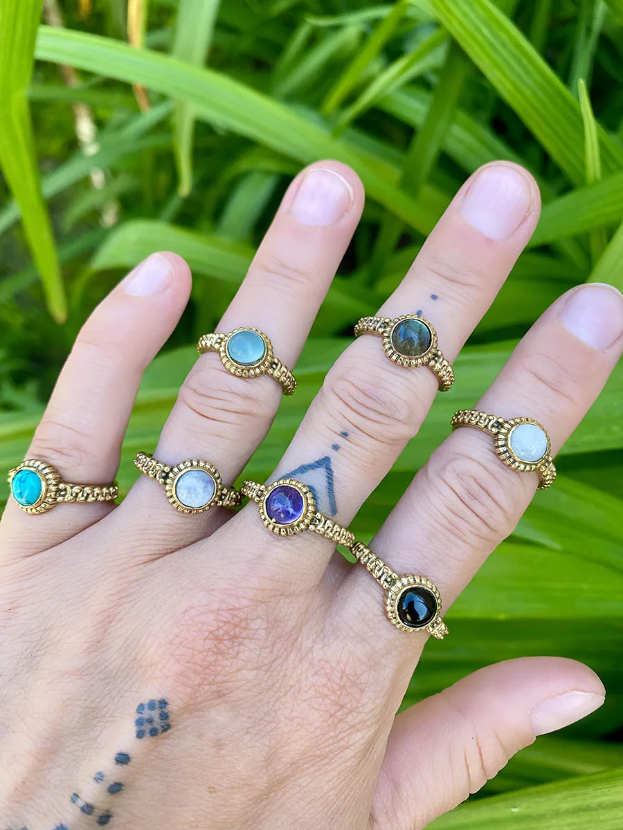 Prsten s drahokamem - Aventurin / 16mm